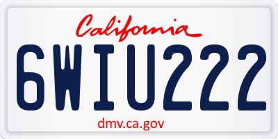 CA license plate 6WIU222