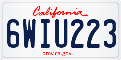 CA license plate 6WIU223