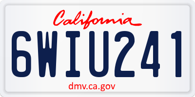 CA license plate 6WIU241