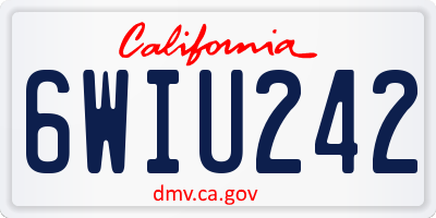 CA license plate 6WIU242