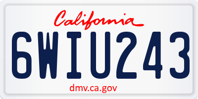 CA license plate 6WIU243