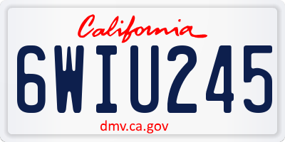 CA license plate 6WIU245