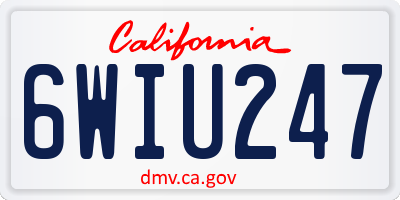 CA license plate 6WIU247