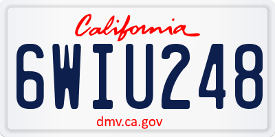 CA license plate 6WIU248