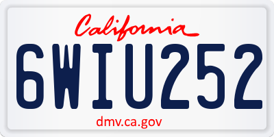 CA license plate 6WIU252