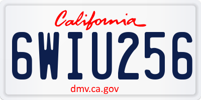 CA license plate 6WIU256