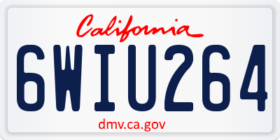 CA license plate 6WIU264