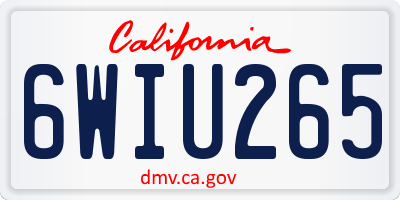 CA license plate 6WIU265