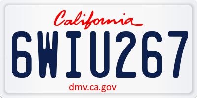 CA license plate 6WIU267