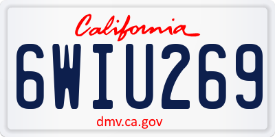 CA license plate 6WIU269
