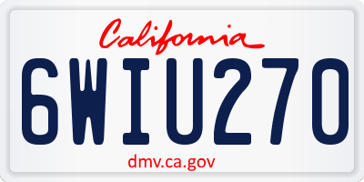 CA license plate 6WIU270