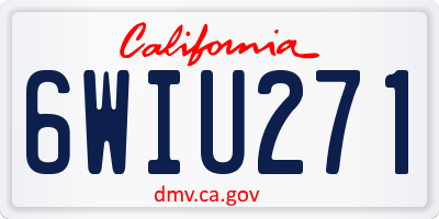 CA license plate 6WIU271