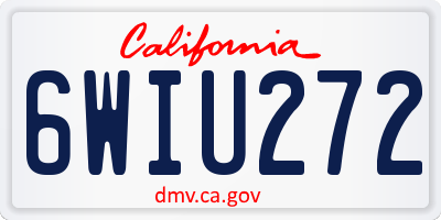 CA license plate 6WIU272