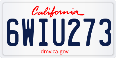 CA license plate 6WIU273