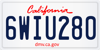 CA license plate 6WIU280