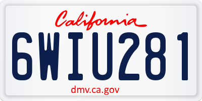 CA license plate 6WIU281