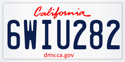 CA license plate 6WIU282