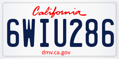 CA license plate 6WIU286