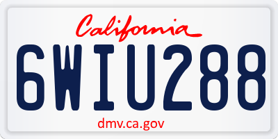 CA license plate 6WIU288