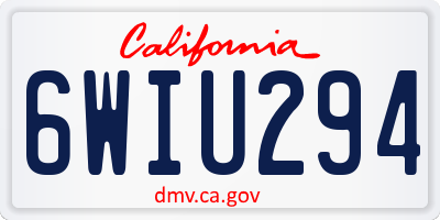 CA license plate 6WIU294
