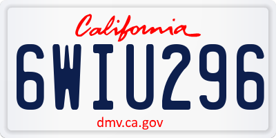 CA license plate 6WIU296