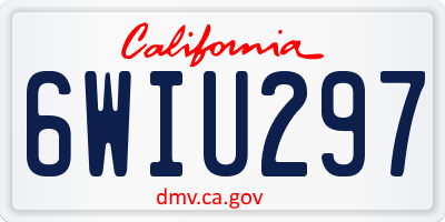CA license plate 6WIU297