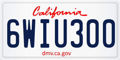 CA license plate 6WIU300
