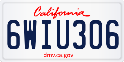 CA license plate 6WIU306