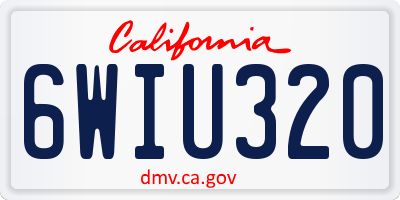 CA license plate 6WIU320