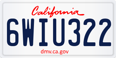 CA license plate 6WIU322