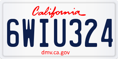 CA license plate 6WIU324