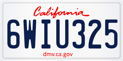 CA license plate 6WIU325