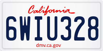 CA license plate 6WIU328