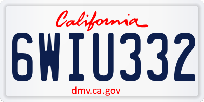 CA license plate 6WIU332