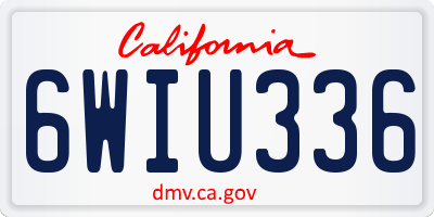 CA license plate 6WIU336