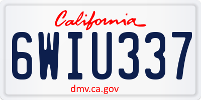 CA license plate 6WIU337