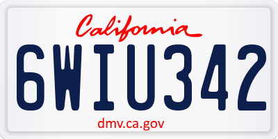 CA license plate 6WIU342