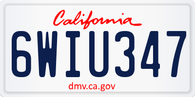 CA license plate 6WIU347