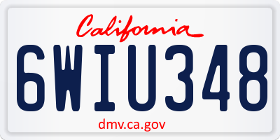 CA license plate 6WIU348