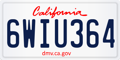 CA license plate 6WIU364