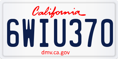 CA license plate 6WIU370