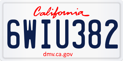 CA license plate 6WIU382