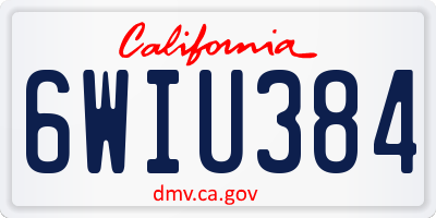 CA license plate 6WIU384