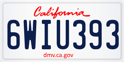 CA license plate 6WIU393
