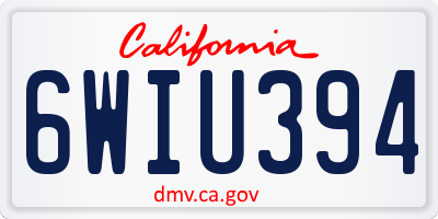 CA license plate 6WIU394