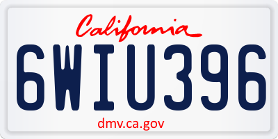 CA license plate 6WIU396