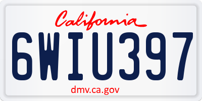 CA license plate 6WIU397