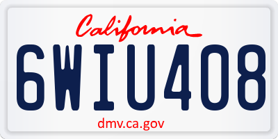 CA license plate 6WIU408