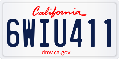 CA license plate 6WIU411