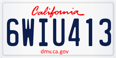 CA license plate 6WIU413